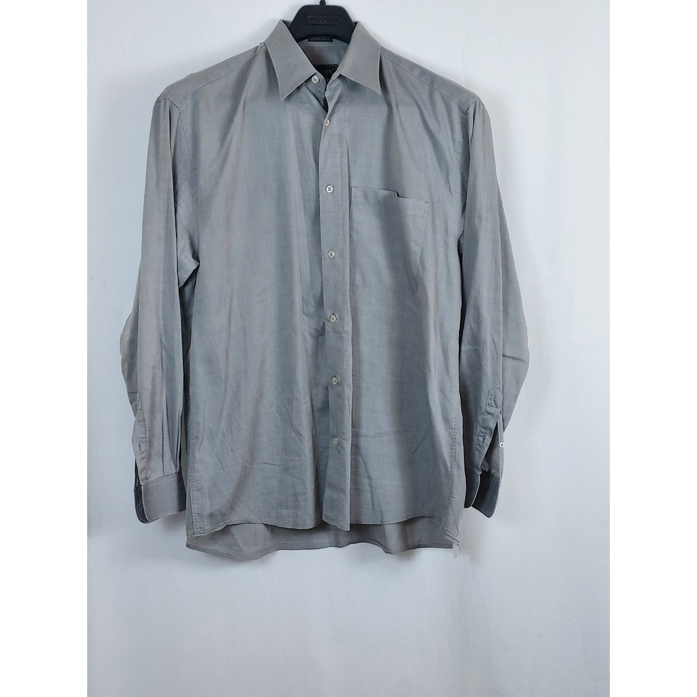 Principe Men 16.5 34/35 Button Up Shirt Gray Extra Fine Single Needle Italy